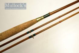 Jeffery & Son George St Plymouth greenheart fly rod – 9ft 3in and 8ft 8in 2pc with spare tip (both