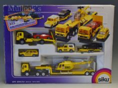 Siku 6315 ADAC-Set Diecast Model Toys include Ford cargo lorries with flatbed trailer, helicopter