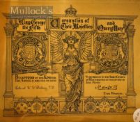 Royalty - Giant Invitation To Coronation Of King George V And Queen Mary At Westminster Abbey 1911