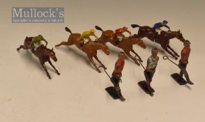 Britains Race Horses and Jockeys Figures similar to ‘Speedex’ examples, just without holes to