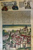 Germany - Nuremburg Chronicle 1493 - A Page With Panoramic Illustration Of Ancient City Of Troy -