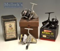 Collection of interesting and various fixed spool reels in makers boxes (3) – scarce Herters Inc USA