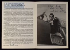 Autograph – Johnnie Johnson (1915-2001) Air Vice Marshal Signed Booklet – RAF Flying Ace Johnson who
