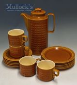 Vintage 1978 Hornsea Saffron Pottery Tableware Coffee Set includes coffee port, cup and saucers,