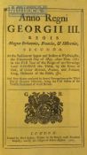 1762-1767 Acts of Parliament – 31 Acts in one volume each with a separate title page with the