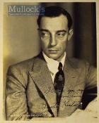 Autograph – Buster Keaton (1895-1966) Signed Photograph in black and white, inscribed ‘I’ll see