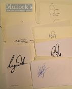 Selection of Golfing greats autographs all done on single cards comes with a list of where and