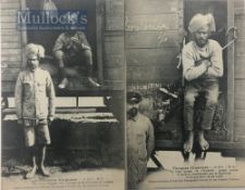 India & Punjab – Sikh Troops heading to Front in WWI Postcards Two original vintage First World