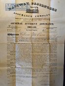 Shropshire – Ironbridge 1860 - Certificate of ‘Railways Passengers Assurance Company’ for William