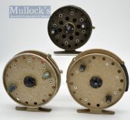 Collection of various Grice and Young centre pin reels (3) – Gypsy D’Or 4.25” dia with reversible