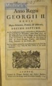 1743-1744 Acts of Parliament – 43 Acts complete in one volume each with separate title page with