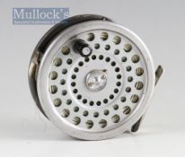 Hardy Marquis Salmon No.1 Reel: 4”dia with “U” shaped line guide c/w line Hardy dry fly DT-9 - in