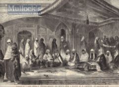 India & Punjab- Golden Temple engraving - A fine antique engraving of the interior of the Golden