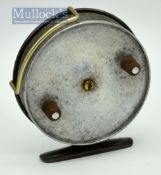 Hardy Bros The Triumph alloy centre pin trotting reel – 4” dia, nickel silver bickerdyke line guide,