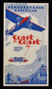 United States - Plane and Train Coast To Coast By Pennsylvania Railroad & T.A.T. Airlines 1929