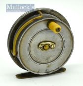 Hardy Bros The Sunbeam Dup Mk.II 3.25” alloy fly reel - smooth brass foot, brass bickerdyke line