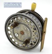 Hardy Silex Major alloy casting reel - 3.75” dia with ivorine handle brake lever, back plate