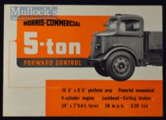 Morris Commercial 5 Ton Standard Lorry Sales Catalogue Circa 1940s A detailed 4 page catalogue