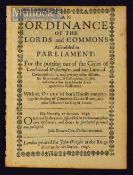 An Ordinance In The Lords And Commons For Putting Out Of The Cities Of London And Westminster, And
