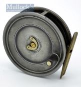 Hardy The Uniqua Dup MK II alloy fly reel - 3.3/8” dia with ebonite handle, double check