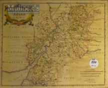 Robert Morden Map of Gloucestershire hand coloured published 1695, framed measures 47cmx40cm approx.