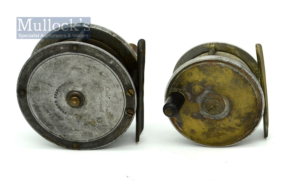 2x Cole & Son Portsmouth Alloy and brass trout fly reels – 3” and 2 3/8” both with brass plate wind, - Image 2 of 2