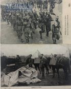 India & Punjab – Sikh Troops heading to Front in WWI Postcards Two original vintage First World