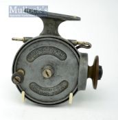 Allcocks Stanley threadline casting reel – with bakelite spool and black handle – turns smoothly