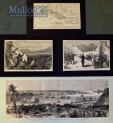 Cuba – ‘Panoramic View of Havana from the Fortress Cabana’ plus map of Cuba and 2x other images