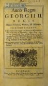 1748-1749-1750 Acts of Parliament – 30 and 34 Acts in one volume with Indexes, making 64 Acts each