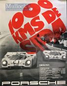 Automobilia - 1970s Original Porsche Racing Posters: Printed in Germany featuring 1000 KMS De Spa