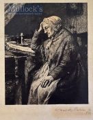 Henry Macbeth Raeburn 1869 – 1947 - “Old Lady Reading” etching signed in pencil by the artist 1886