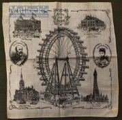 Blackpool Great Ferris Wheel Large Souvenir Printed Cloth Circa 1902 Fine illustration of the.