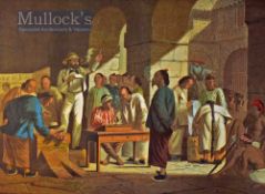 China – ‘Sale of English Goods, Canton’ Original Chromolithic Engraving after Charles Wirgman 1858