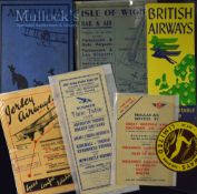 Selection of 1930s Various British Airway Time Tables including Jersey Airways Ltd. Circa 1937.
