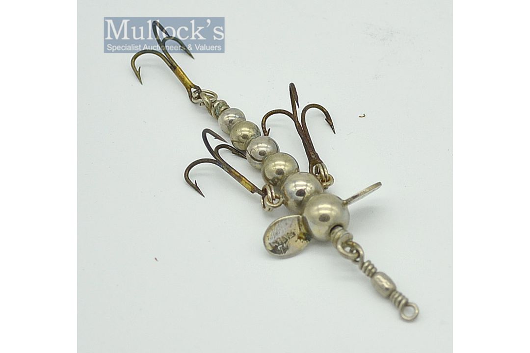 Allcocks Water Witch Bait – the vanes stamped Patent and No. 13247 - fitted with 3x treble hooks –