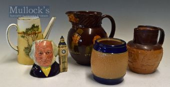 Scarce J Stiff and Sons Lambeth London Stoneware Pottery Bulbous Jug marked with maker’s mark to