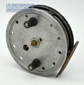 Allcock’s “The Perfection Flick-Em” alloy narrow drum centre pin reel – 4 1/8” dia, smooth brass