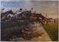 Klaus Philipp Signed ‘Grand National’ Colour Print 1983 depicts the Water Jump, signed to the