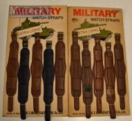 Military Watch Straps Shop Stock display carded leather watch straps Made in Wales by K T