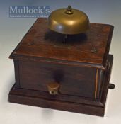 Railway Signal Telegraph Morse Key / Bell Constructed from wood and brass having a large bell on top