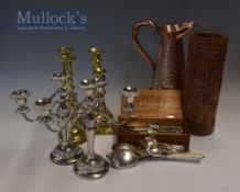 Large Copper Jug marked with maker’s mark to bottom, stamped 6, measures 32cm in height, plus a