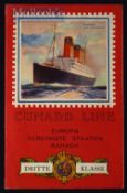 Cunard Line - Europe To United States And Canada By 3rd Class. Circa early 1920s Brochure A Large