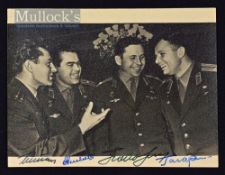 Autographs – Russia – Cosmonauts Yuri Gagarin, Pavel Popovich, Gherman Titov and Andriyan Nicholeyev
