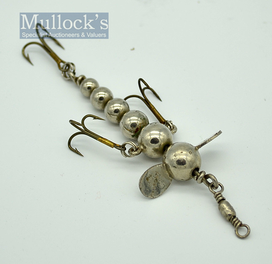Allcocks Water Witch Bait – the vanes stamped Patent and No. 13247 - fitted with 3x treble hooks –
