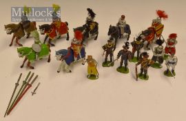 Timpo Toys Knights on Horseback Lead Figures loose figures, in various colours, 7x figures on