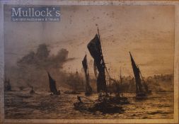 W.L. Wyllie Original Etching ‘London River 1900’ published 1901, speckled foxing apparent, o/w a