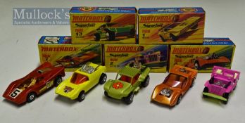 Matchbox Superfast 1970s Models to include 1 Mod Rod, 2 Jeep Hot Rod, 4 Gruesome Twosome, 7 Hairy