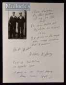 Autograph – William Frederick Stone (1900-2009) WWI Veteran Hand Written Signed Letter - Mr Stone