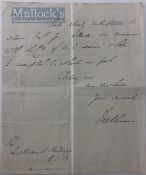 India & Punjab – Signed Note by Lord Dalhousie to Sir Henry Hardinge A handwritten note between